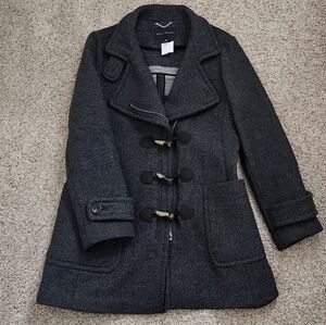 Banana Republic Grey Wool Toggle Coat